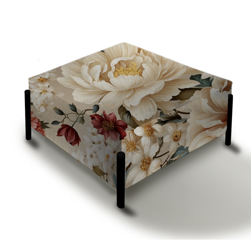 Antique Antique Elegance Floral Floral - Grand repose-pieds carré floral