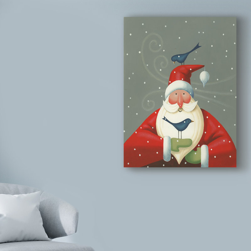 « père noël avec rouge-pères », reproduction d’art sur toile tendue, H 32 po x l 24 po x P 2 po