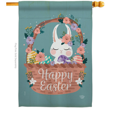 Alyis Double Sided 40'' H x 28'' W Polyester Easter House Flag
