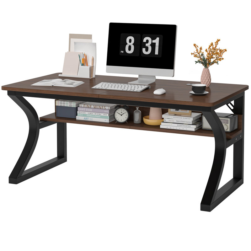 Bureau d'ordinateur et bureau à domicile Antawan, H 29,5 po x L 47,2 po x l 23,6 po, Dark Walnut