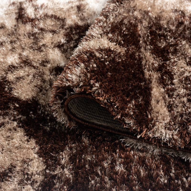 Losana Abstract Area Rug in Brown, Novelty 5'7" x 8'7"