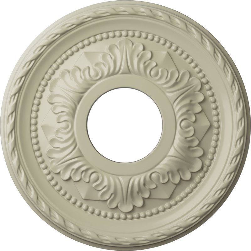 Médaillon de plafond endurathane Medway, 12 1/4 po de diamètre extérieur x 7 1/2 po de diamètre intérieur x P 7/8 po (convient aux auvents jusqu'à 7 1/2 po), fini noir de jais peint à la main
