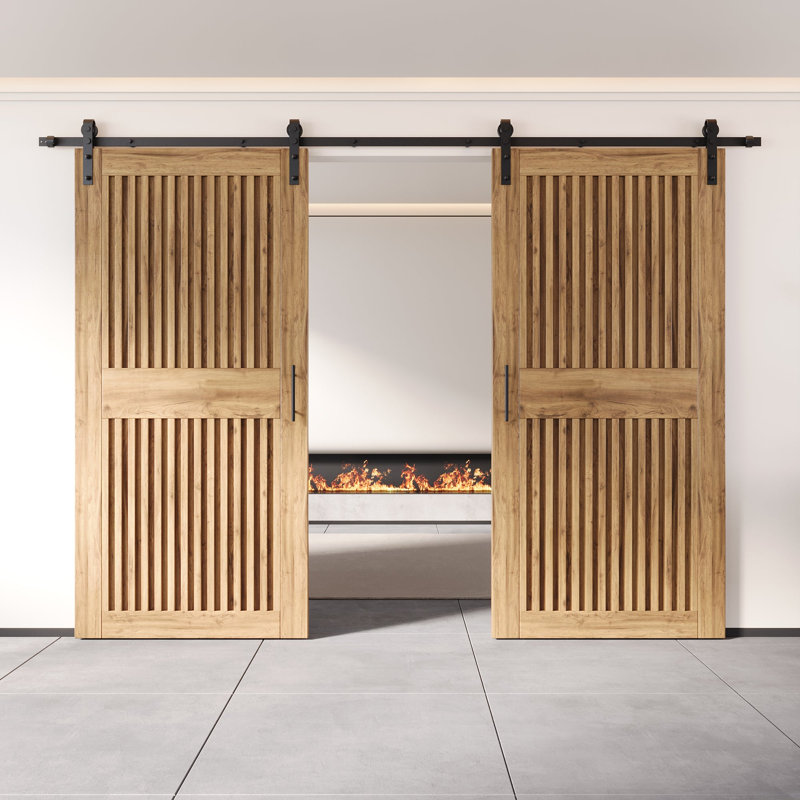 Ensemble de quincaillerie pour porte de grange non assemblée et à finition verticale 26 po x 84 po Homquer, 26" X 84"