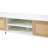 55.12" Rattan TV cabinet, double sliding doors for storage,  adjustable shelf, solid wood legs, TV console for living room , White