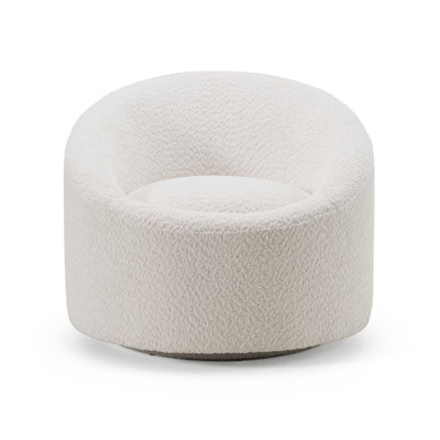Hughes 33Cm Wide Polyester Swivel Barrel Chair
