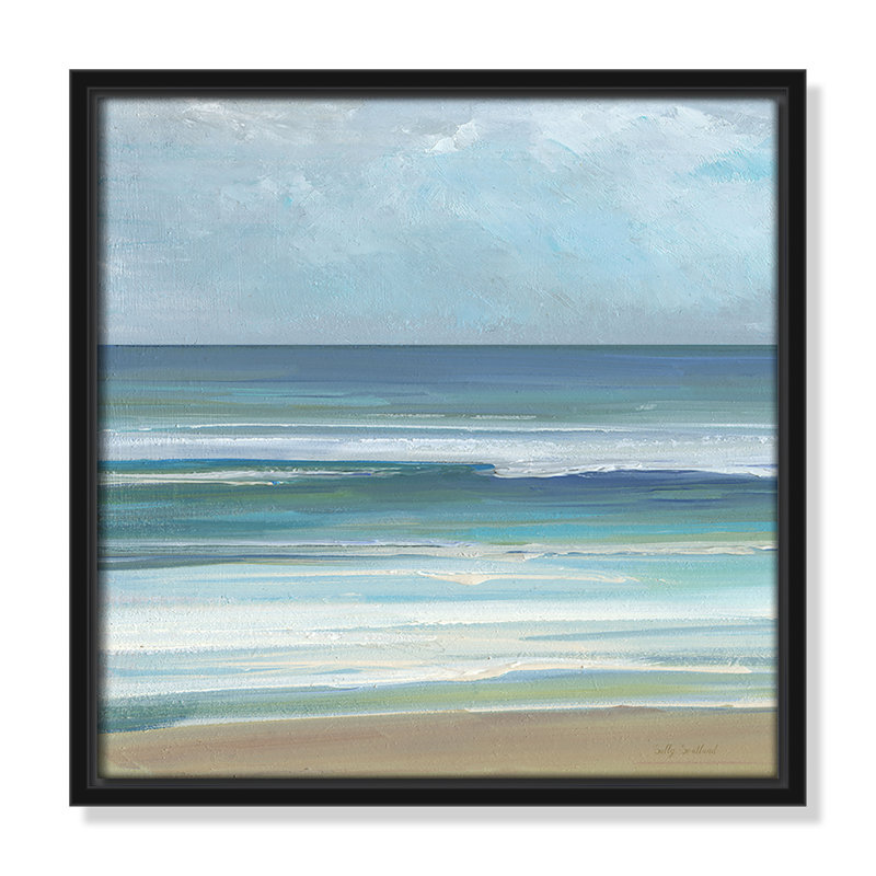 «Gentle Waves I» par Sally Swatland, Noir, H 13,5 po x l 13,5 po