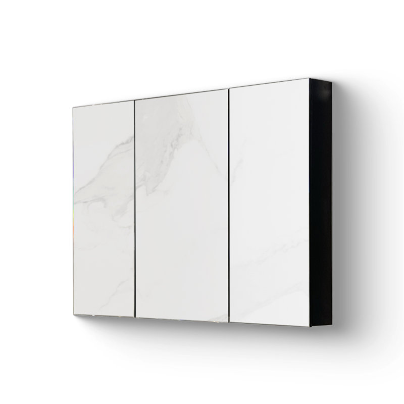 Armoire à pharmacie 39 po x 28 po en fer noir avec miroir mural