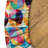 Ebern Designs Geometric Fitted Round Tablecloth 40"- 44" Diameter Multicolor-1856841425