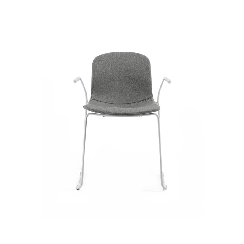 Chaise rembourrée Holi, gris, Blanc