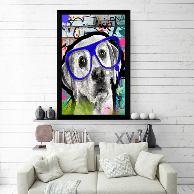 Labrador (vertical) par By Jodi - impression, H 39,5 po x l 27,5 po x P 0,75 po, Cadre noir