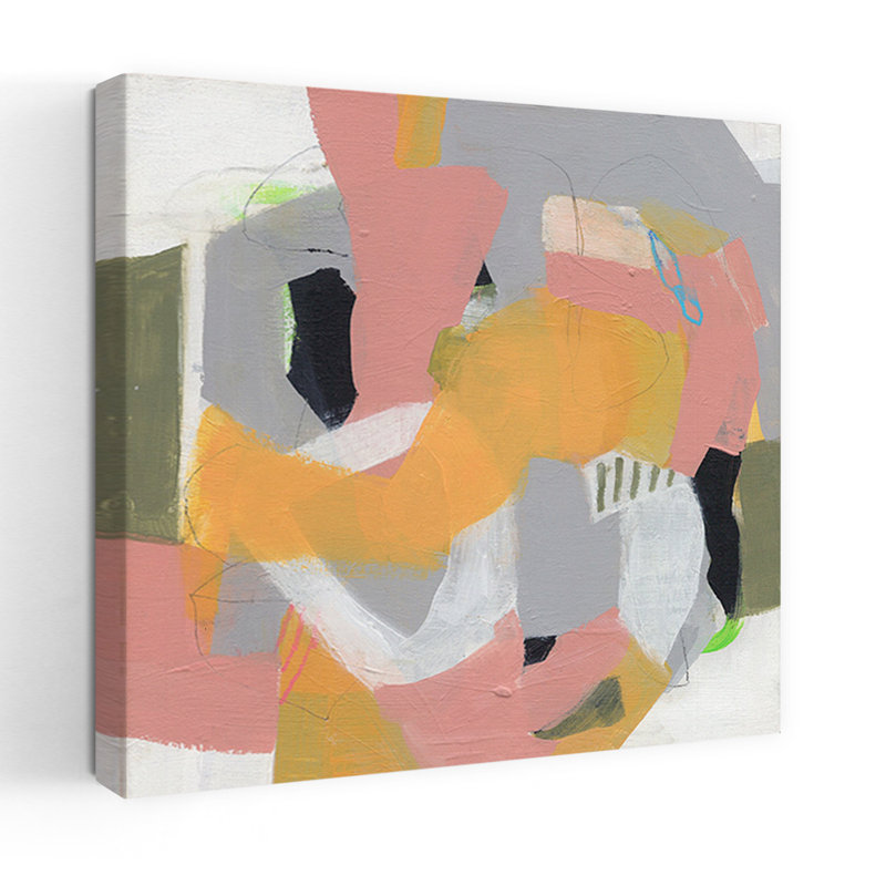 Gush, art abstrait contemporain, H 18 po x l 18 po