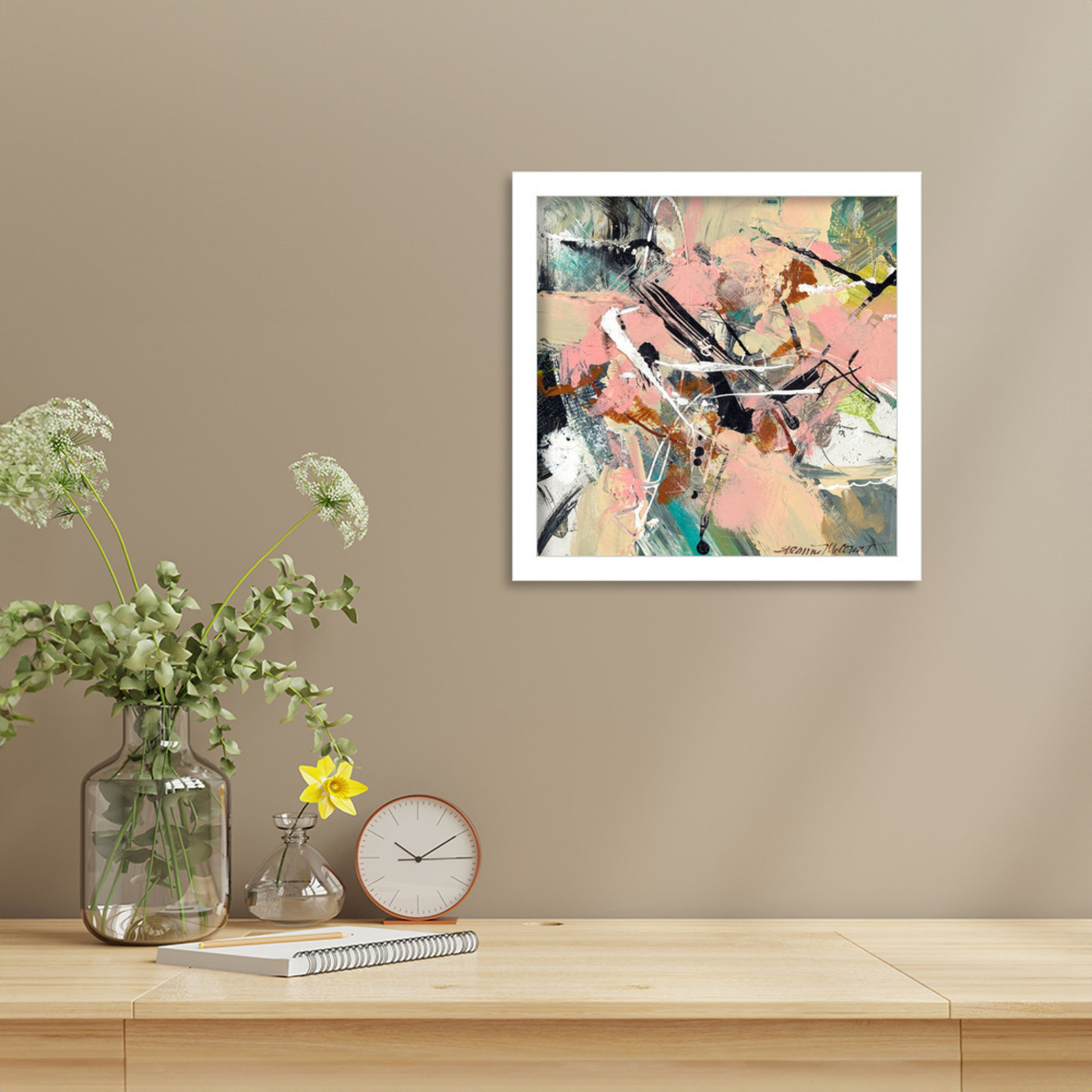 Sutter "Graceful" Print by Suzanne McCourt, 13" H x 13" W, White