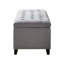 Banc de rangement - Revêtement gris, dessus, intérieur avec couvercle à fermeture en douceur avec fonctionnalité et finition rembourrée pour la maison