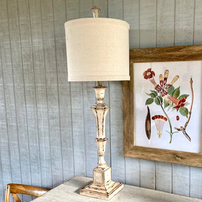 Resin Table Lamp With Linen Shade