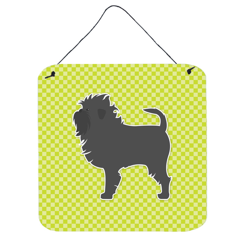 Décoration murale damier affenpinscher, Vert
