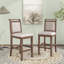 Ensemble de table de salle à manger à hauteur de comptoir en bois 3 pièces avec 2 chaises rembourrées pour petite place-2024299398-2024299392