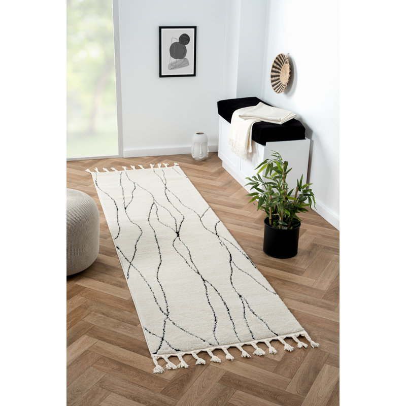 Serenity Tapis white Rug, Runner 80 x 250cm