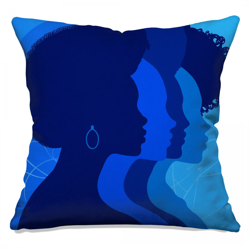 Coussins décoratifs Blue Silhouette, 16 x 16 inches