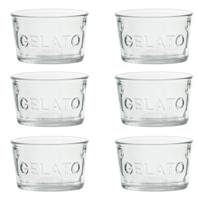 Tasses à glace en verre, bols à crème glacée, plats à dessert en relief transparent,