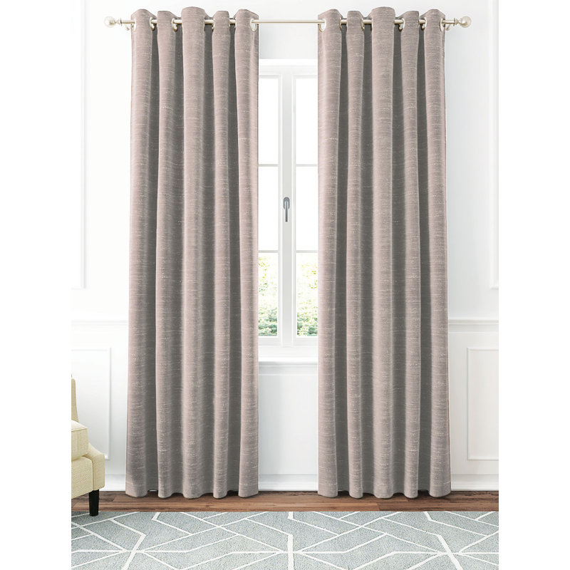 TREASURE Room Darkening Curtain Pair, Steel Grey