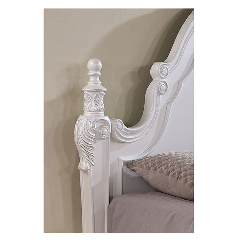 Lit à poteau bas Granntam, Grand, Blanc