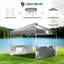 Pavillon de jardin en métal gris foncé et tissu Oxford pour espace extérieur avec rangement et conception réglable