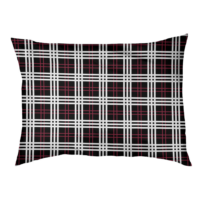 Lit pour chat rectangulaire Arizona designer, Moyen L 42,5 po x l 32,5 po, Noir/blanc/rouge, Utilisation intérieure seulement