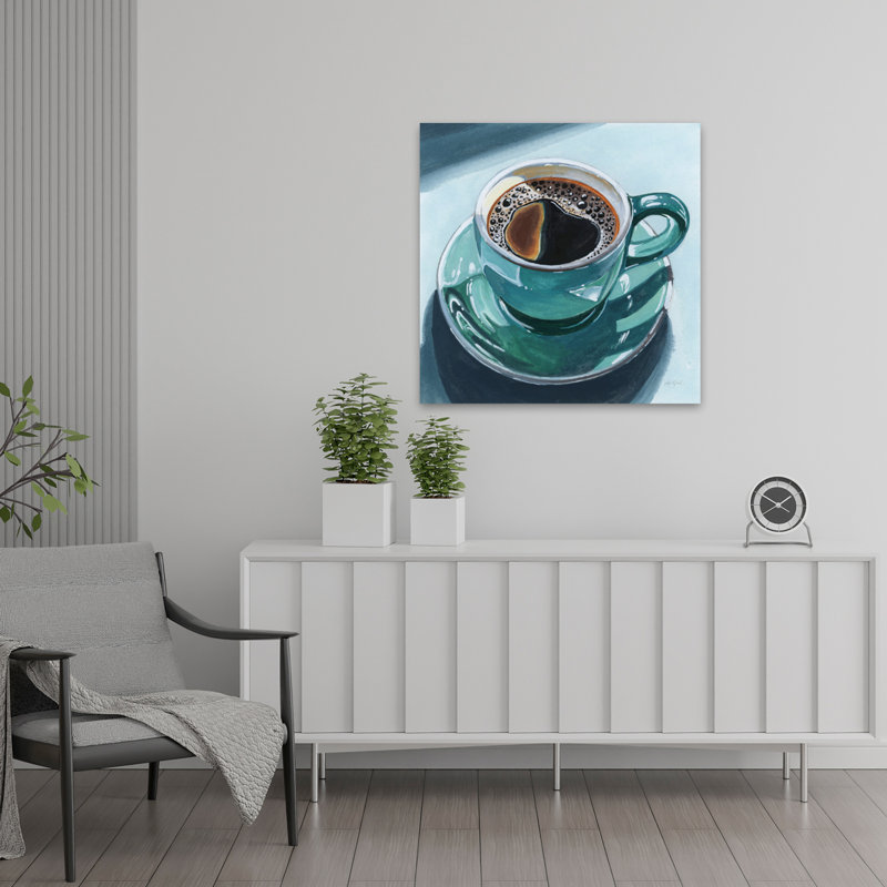 Reflets d'un matin café, art contemporain, H 24 po x l 24 po