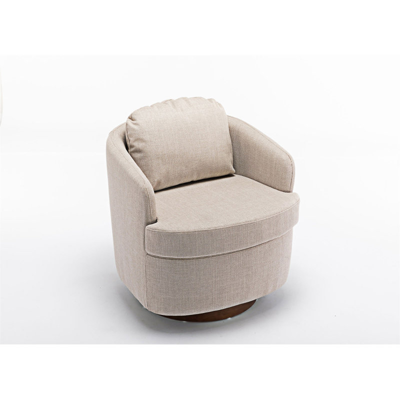 Fauteuil d'appoint pivotant rembourré, Lin beige