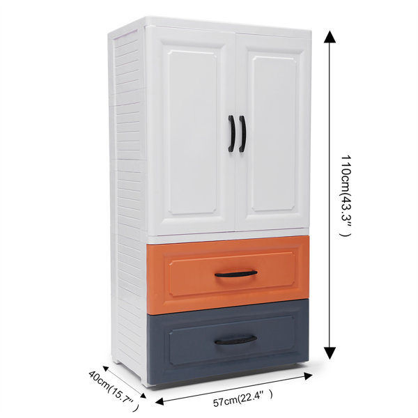 Rebrilliant Kazmer 2 Drawer Plastic Storage Cabinet