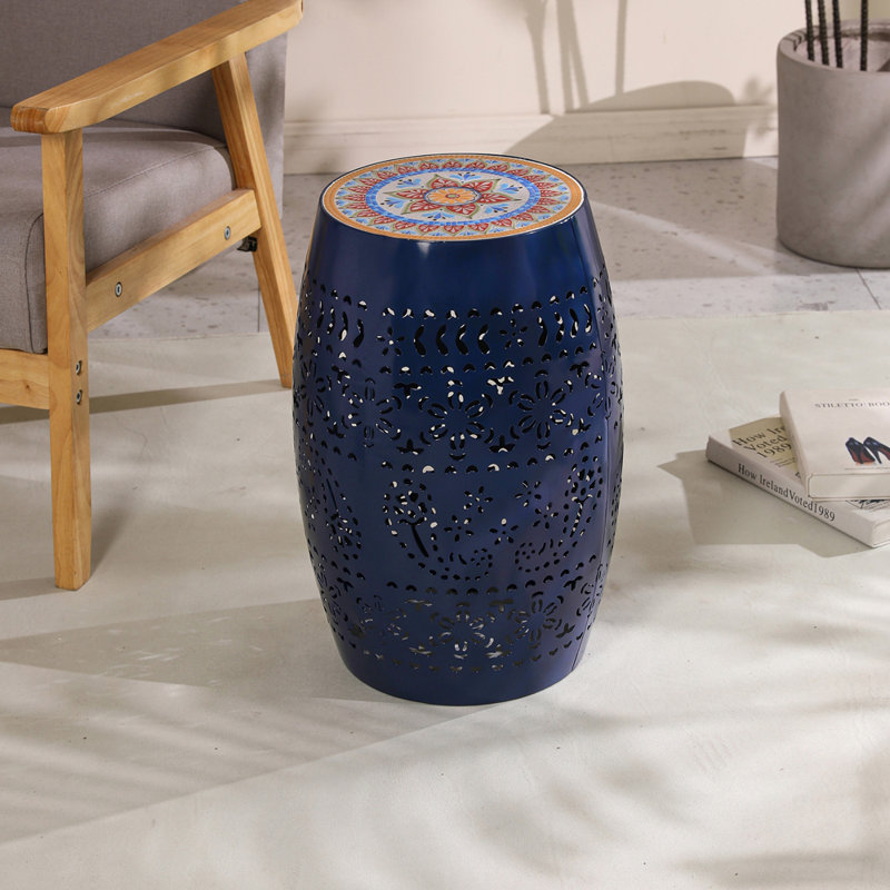 Table d'appoint en mosaïque Boho, Bleu