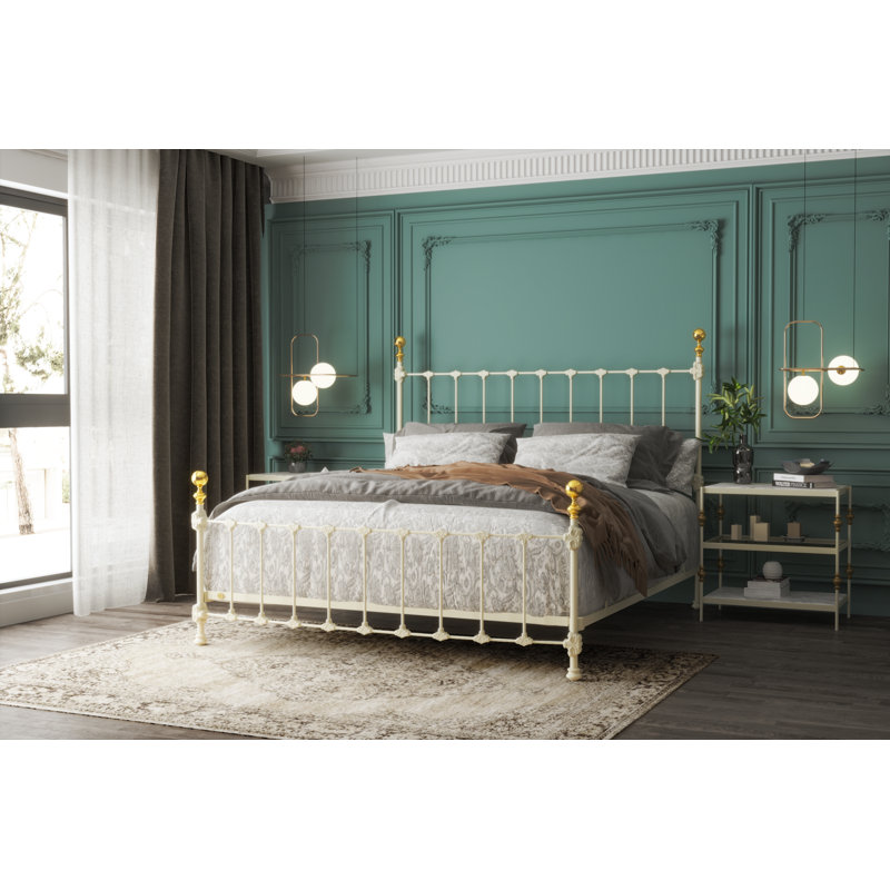 151 Palatial Bed | Complete Standard, King, Gunmetal/Antique Gold