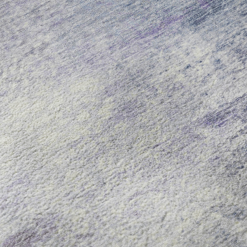 Premium Machine Washable Mayfield AMF2402 Abstract Rug, 8' Round, Lavender