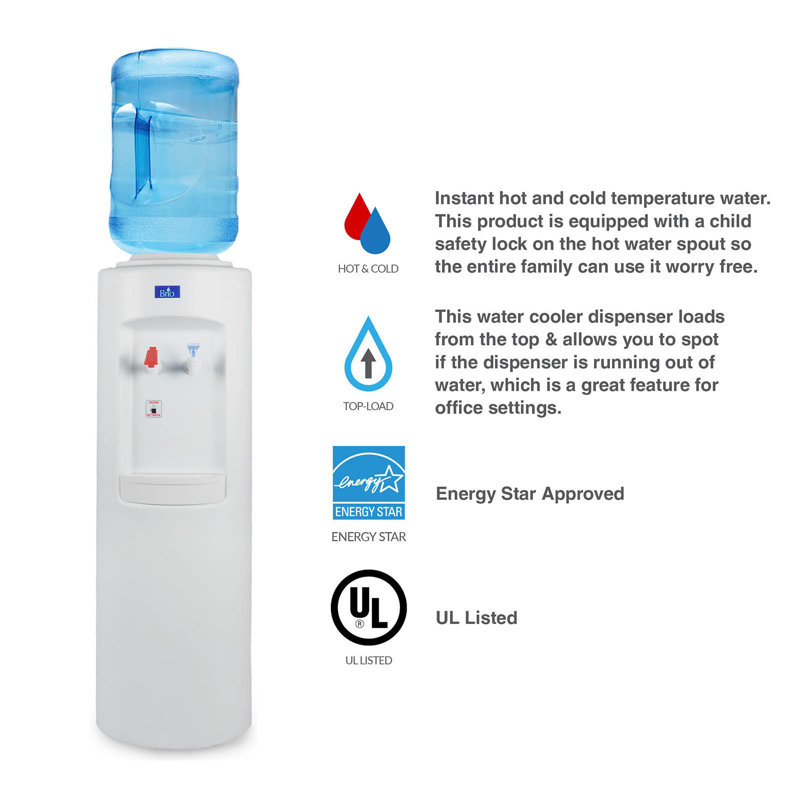 Brio White Free Standing Top Loading Electric Water Dispenser