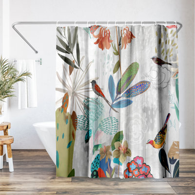 Strayer Polyester Floral Shower Curtain