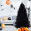 Arbre de Noël et de décoration artificiel noir 6 pi, 350 blanc, 1460 pointes Pe +, branches articulées, arbre de support en métal stable avec structure pour un assemblage rapide-287036664