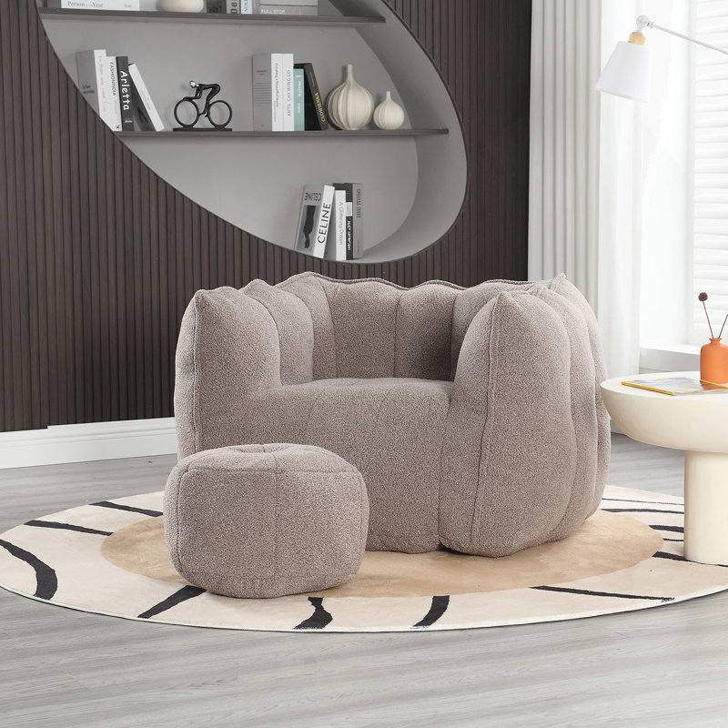Luxueux fauteuil à billes en microfibre avec rembourrage en mousse souple de première qualité pour un confort et une durabilité ultimes