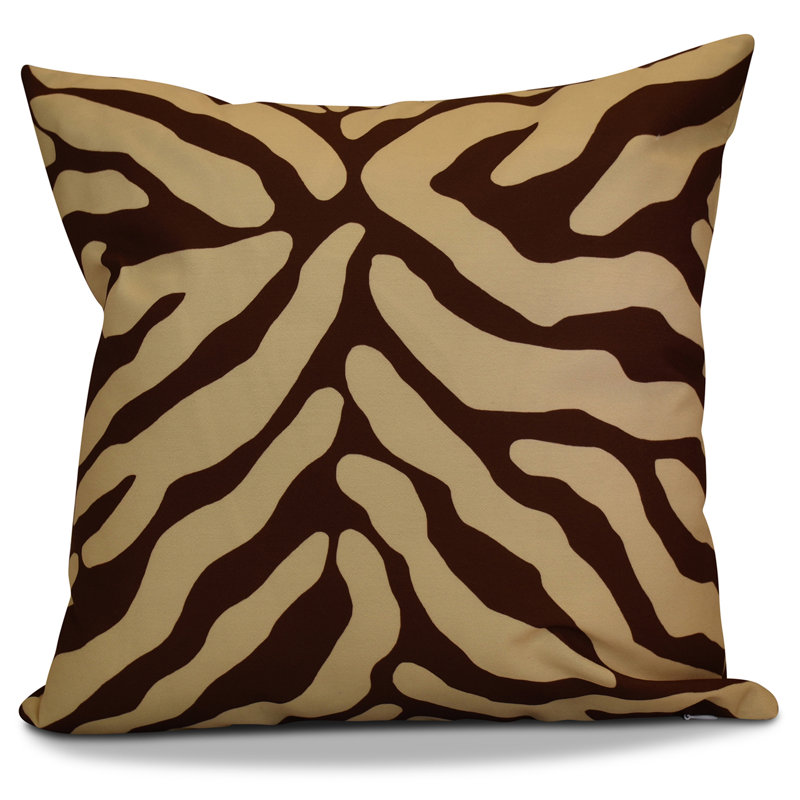 Housse et insert de coussin carré Flora and Fauna, Marron