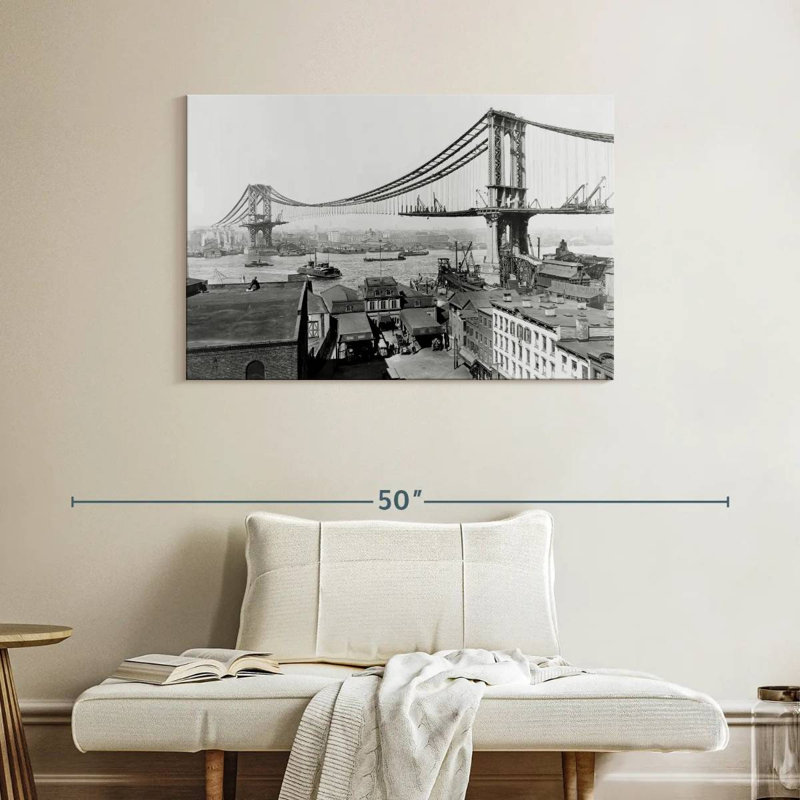 Lilie Manhattan Bridge Construction, 26" H x 39" W