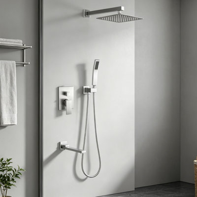 Ensemble de garniture de valve de transfert de douche à 3 voies avec poignée, ensemble de valve brute, laiton