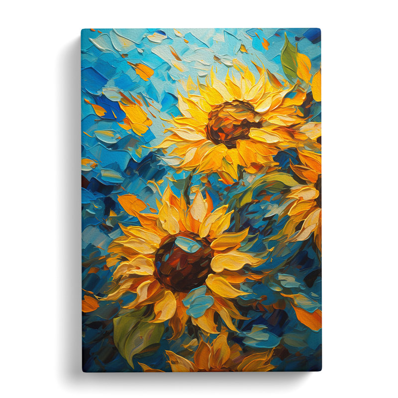 Sunflower Impressionism - Print, 50cm H x 35cm W x 3cm D