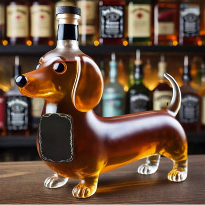 Bouteille d'eau Whisky pour teckel Bouteille de vin en verre à haute teneur en borosilicate pour brasser des bouteilles de vin