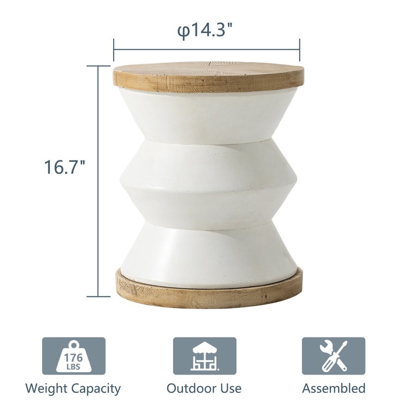 Bogins Round Concrete Outdoor Side Table