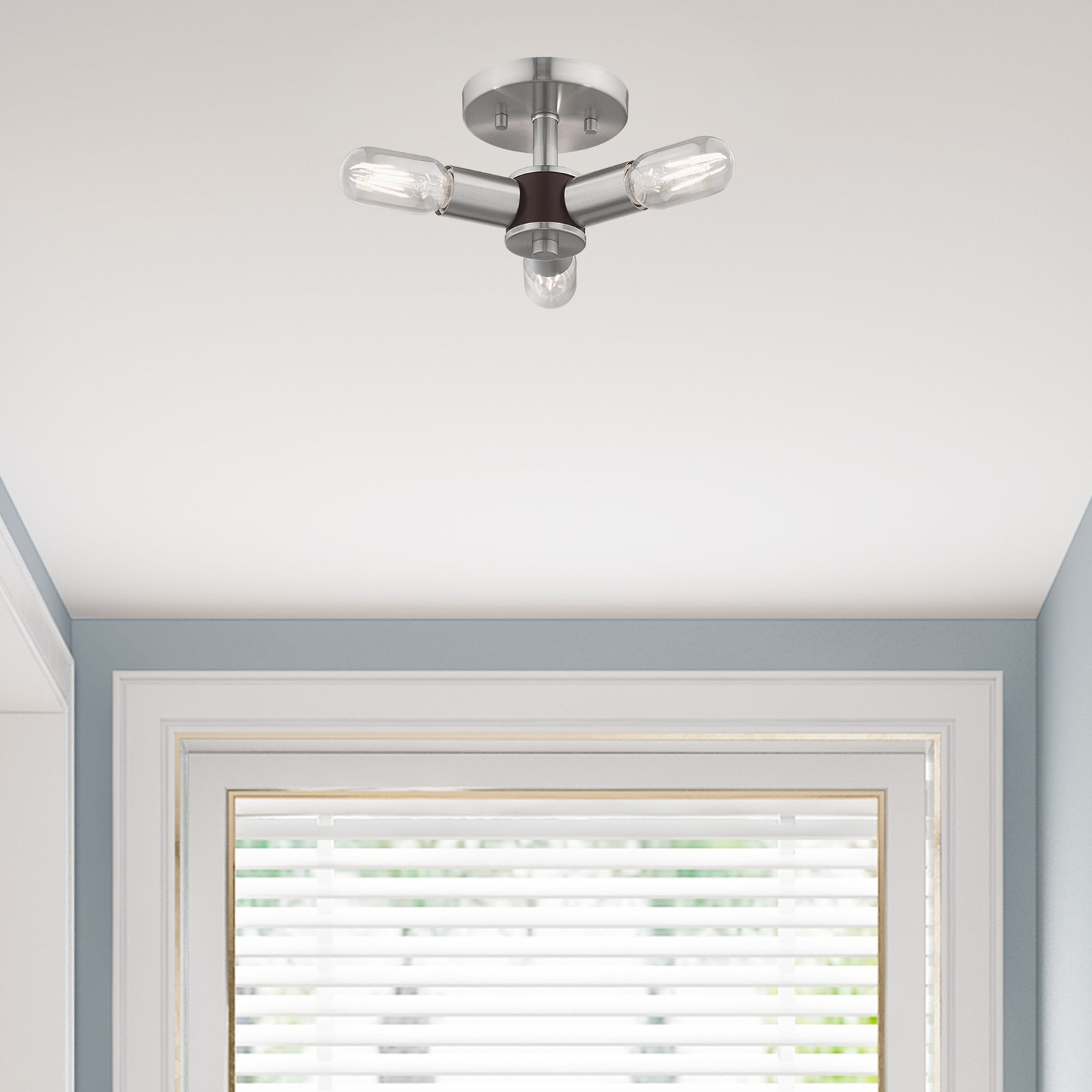 Martella 3-Light Semi Flush Mount, Brushed Nickel