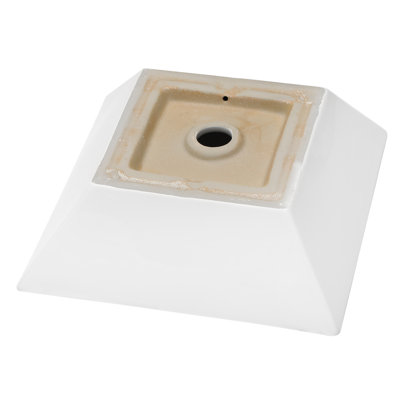 16X16 Inch White Ceramic Square Vessel Bathroom Sink