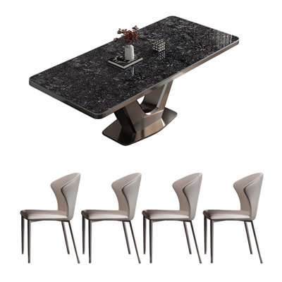 Ensembles de table de salle à manger rectangulaires légers et luxueux