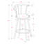 Tabouret de bar rotatif 2 pièces Rick