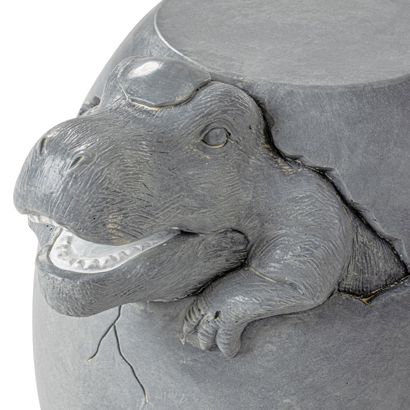 Round Concrete Outdoor Side Table, Grey