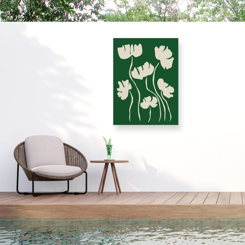Miho Art Studio The Magical Green Floral Outdoor  Canvas, H 14 po x l 19 po