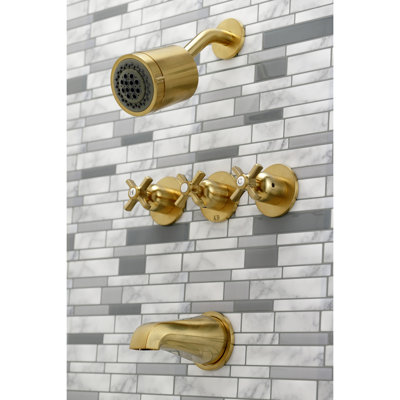 Robinet de baignoire et douche à contrôle de volume à 3 poignées avec valve brute Millennium